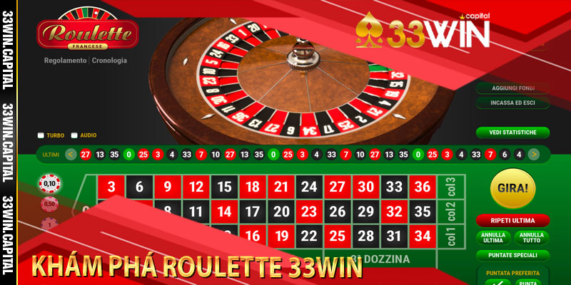 Khám phá Roulette 33win